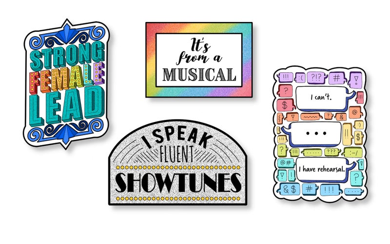 Coloring Broadway - Theatre Nerds Musical Stickers (Set of 4-2.5"x3"), Musical Theater Merchandise, Die-Cut & Bubble Free Vinyl, Ideal Gift for Theater Lovers, Broadway Stickers - Image 2